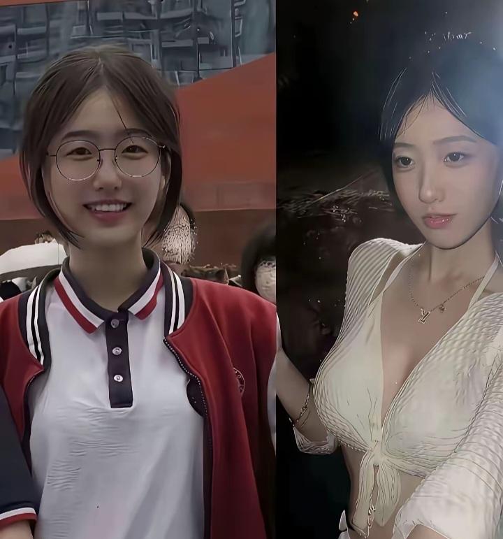 女人以为男人喜欢右边风情万种的少妇，实际上大多数男人都喜欢左边天真无邪的大学生。