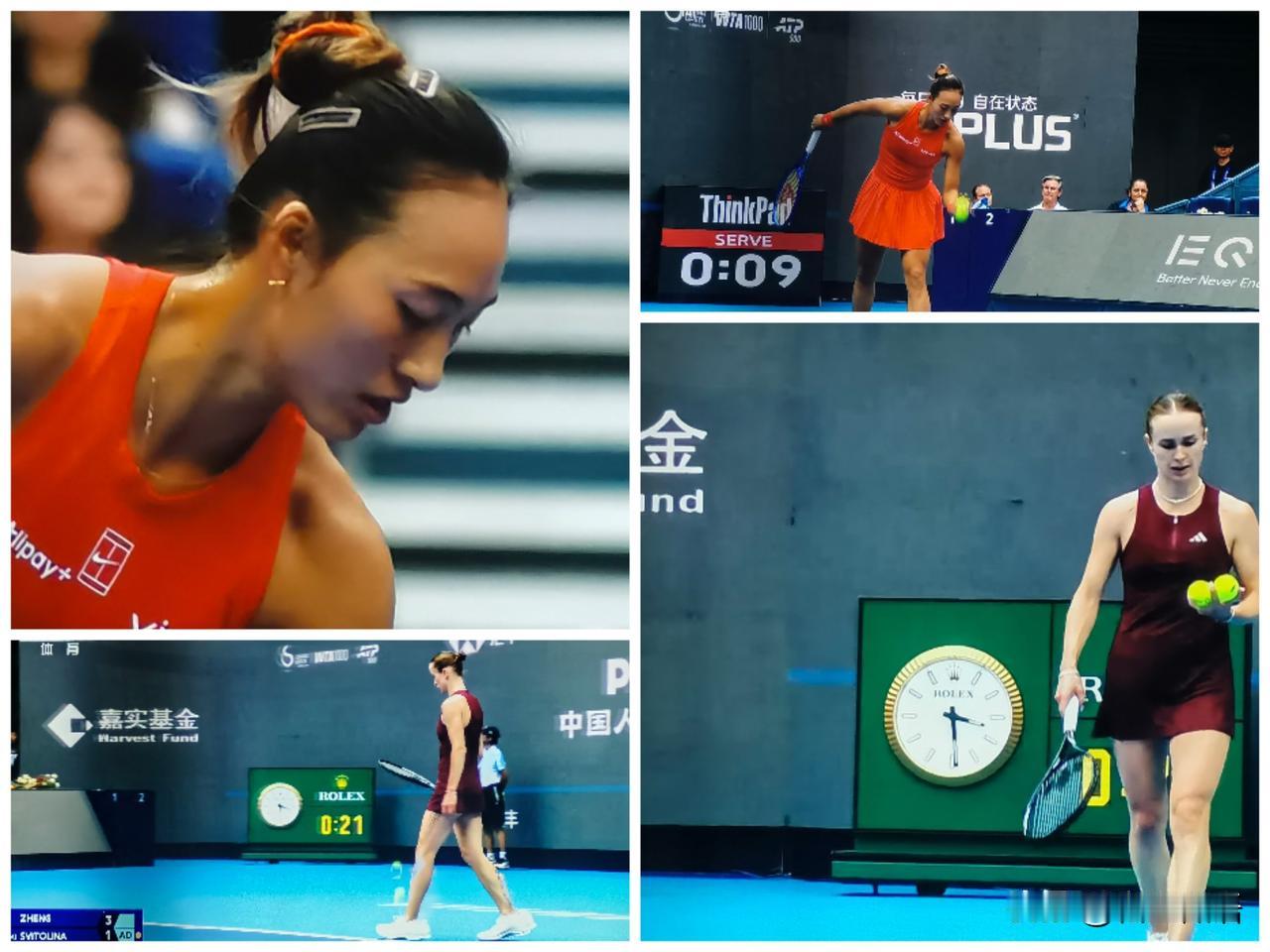 郑钦文2:0战胜赛会6号种子选手斯维托丽娜，闯入中网四强。第一盘6:4，曾三度