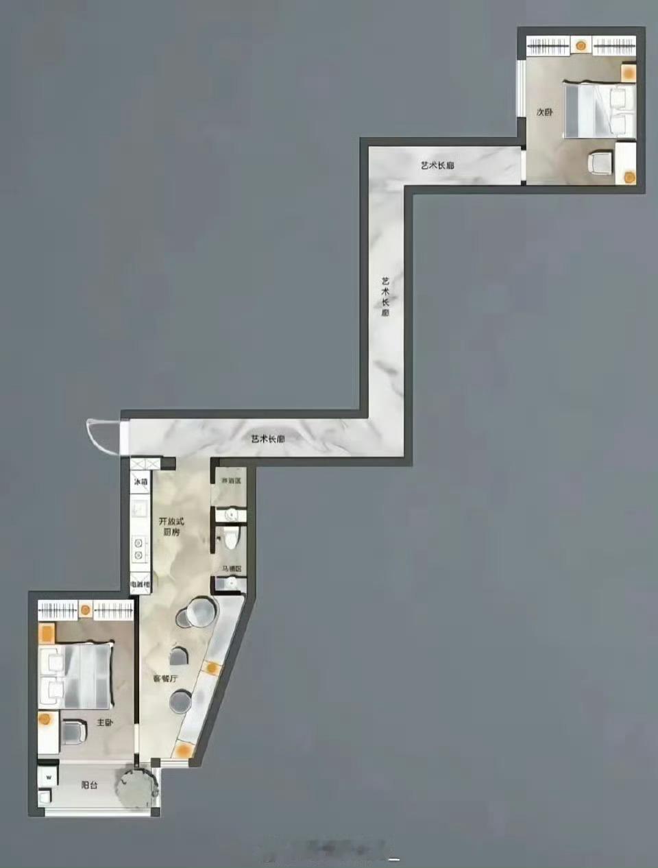 “我住长江头，君住长江尾”，这个户型够牛叉吧？