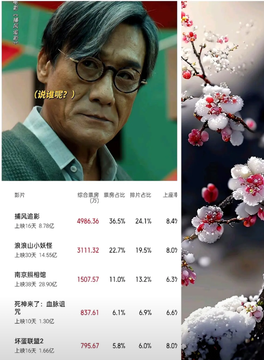 25.2%！排片像吹气一样涨。成龙梁家辉把《捕风追影》扛进第17天，实时票房