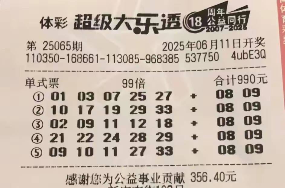 大乐透25065期多组单注99倍票汇总，亿元大奖来咯