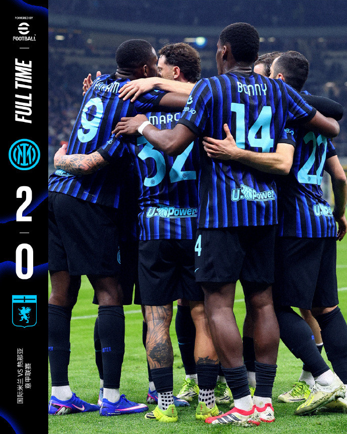 #国际米兰意甲8连胜#意甲第27轮，国际米兰vs热那亚。上半场，姆希塔良击中横梁