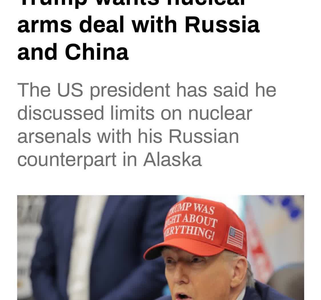 有媒体报道称：特朗普总统周一表示，华盛顿希望与俄罗斯和中国达成一项核武器削减协议