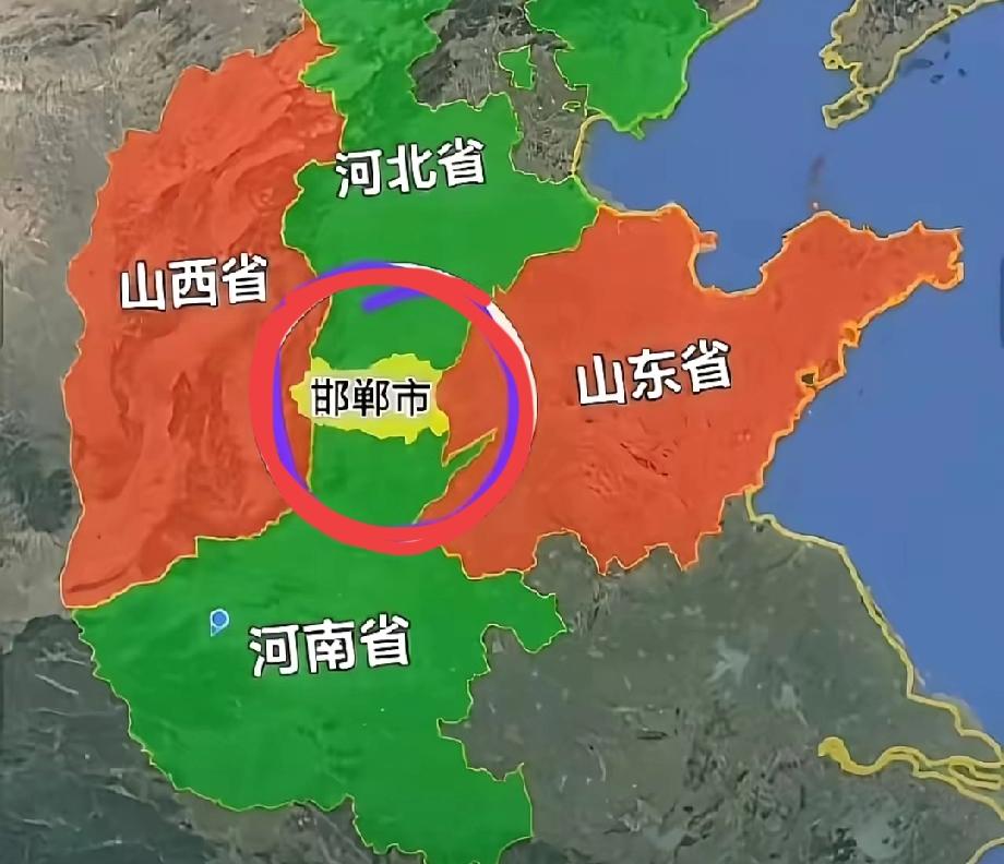 邯郸市地理位置挺特殊，位于河北省南部，连接着山西，山东，河南三省，妥妥的山河四省