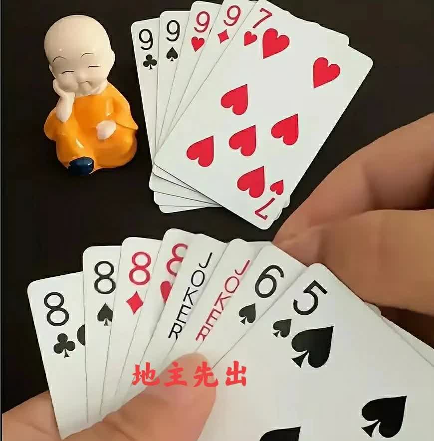 能打赢这把牌的绝对是斗地主高手，我拜他为师，还送给他一条华子作为拜师礼。围观的丽