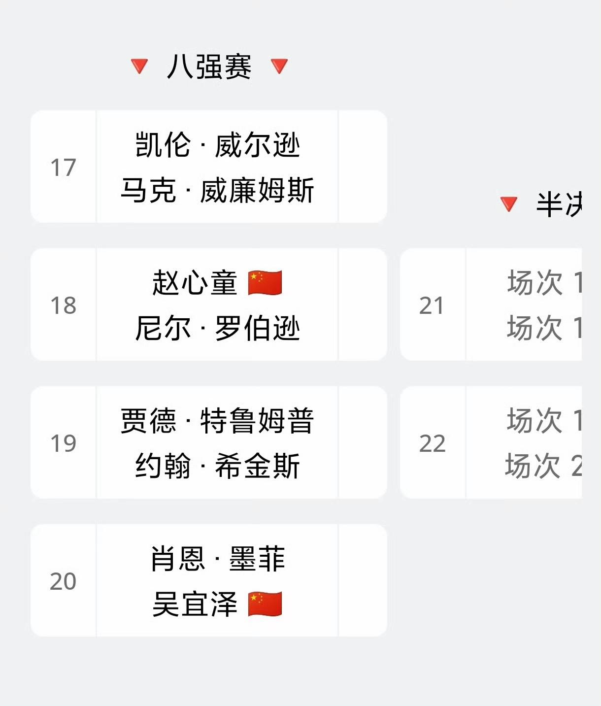 今年的上海大师赛八强爆出热门，8位选手都是世锦赛冠军，史无前例，史上首次。中国球