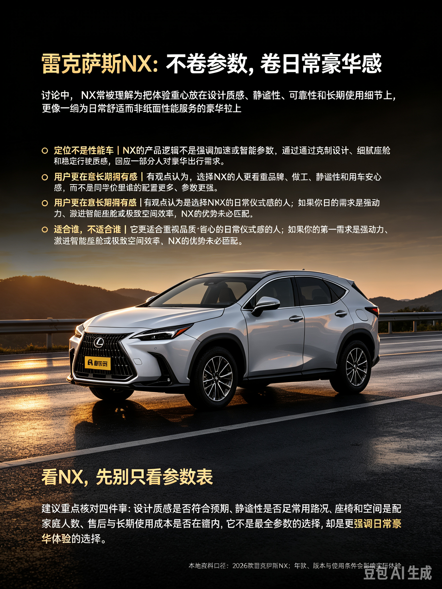 雷克萨斯NX：不卷参数卷日常豪华感