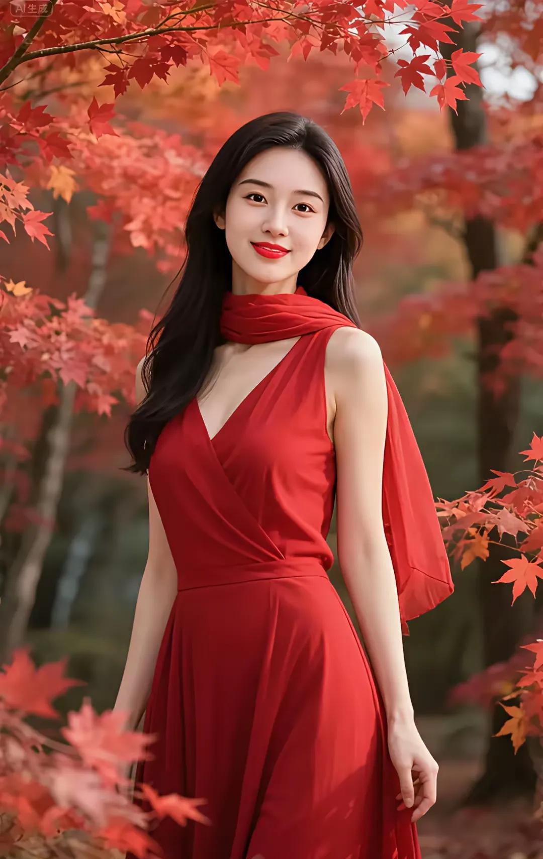 金风爱恋丹枫美，化蝶痴情翩跹飞。贤妻陪你赏风景，………………上联，丹枫飘