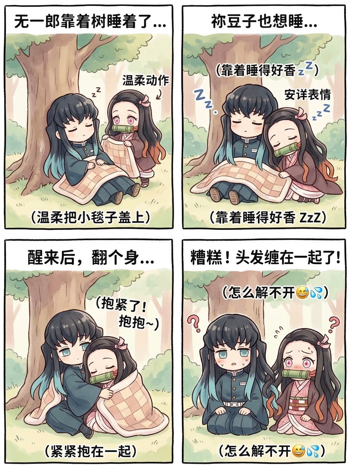 祢豆子酱和时透宝宝的可爱场景，萌炸了！动漫点评团海外动漫名场面鬼灭之刃