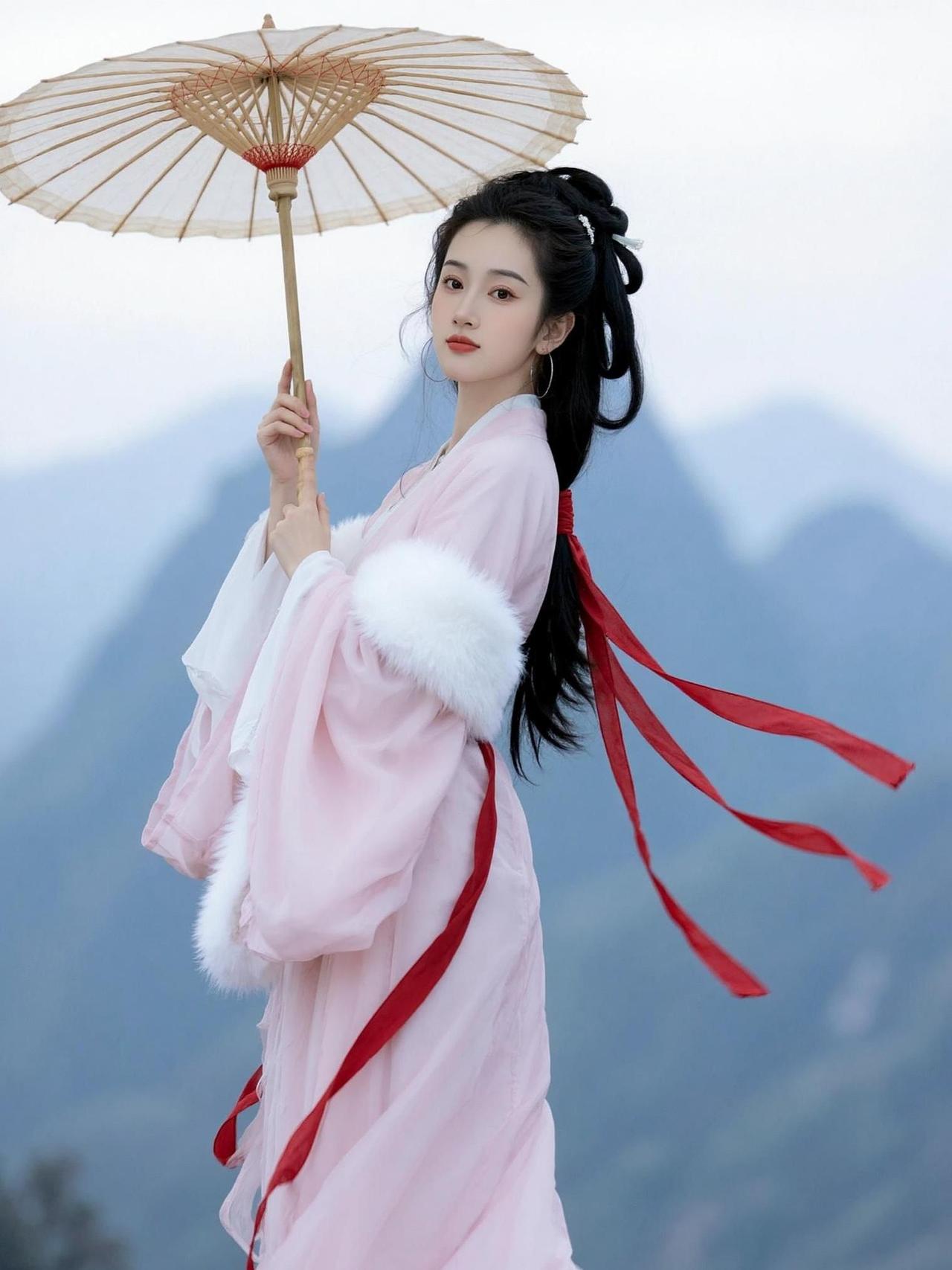 AI山峦汉服照抖音ai创作喜欢我的请亮灯今日分享爱了爱了