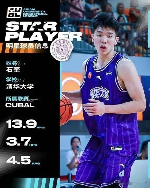 聪明的石奎，不愧是清华大学毕业的！如果石奎参加CBA选秀，那么作为状元大热门