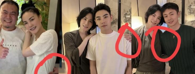 王菲又上热搜了。几张合照，跟录音师拍得近，对方手搭她腰，她搂人家肩膀。网上炸了，