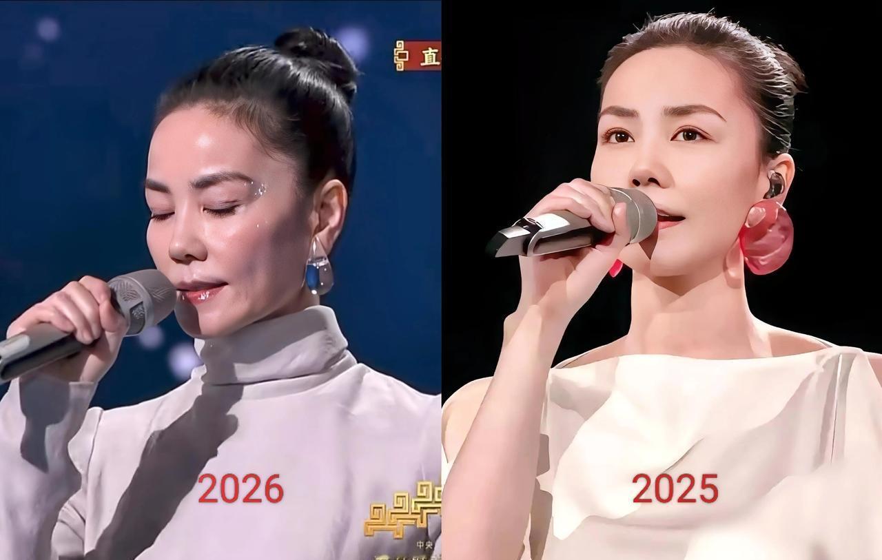 王菲这次真顶不住了，央视镜头怼脸拍，眼角的沟壑、嘴边的法令纹，藏都藏不住。那股