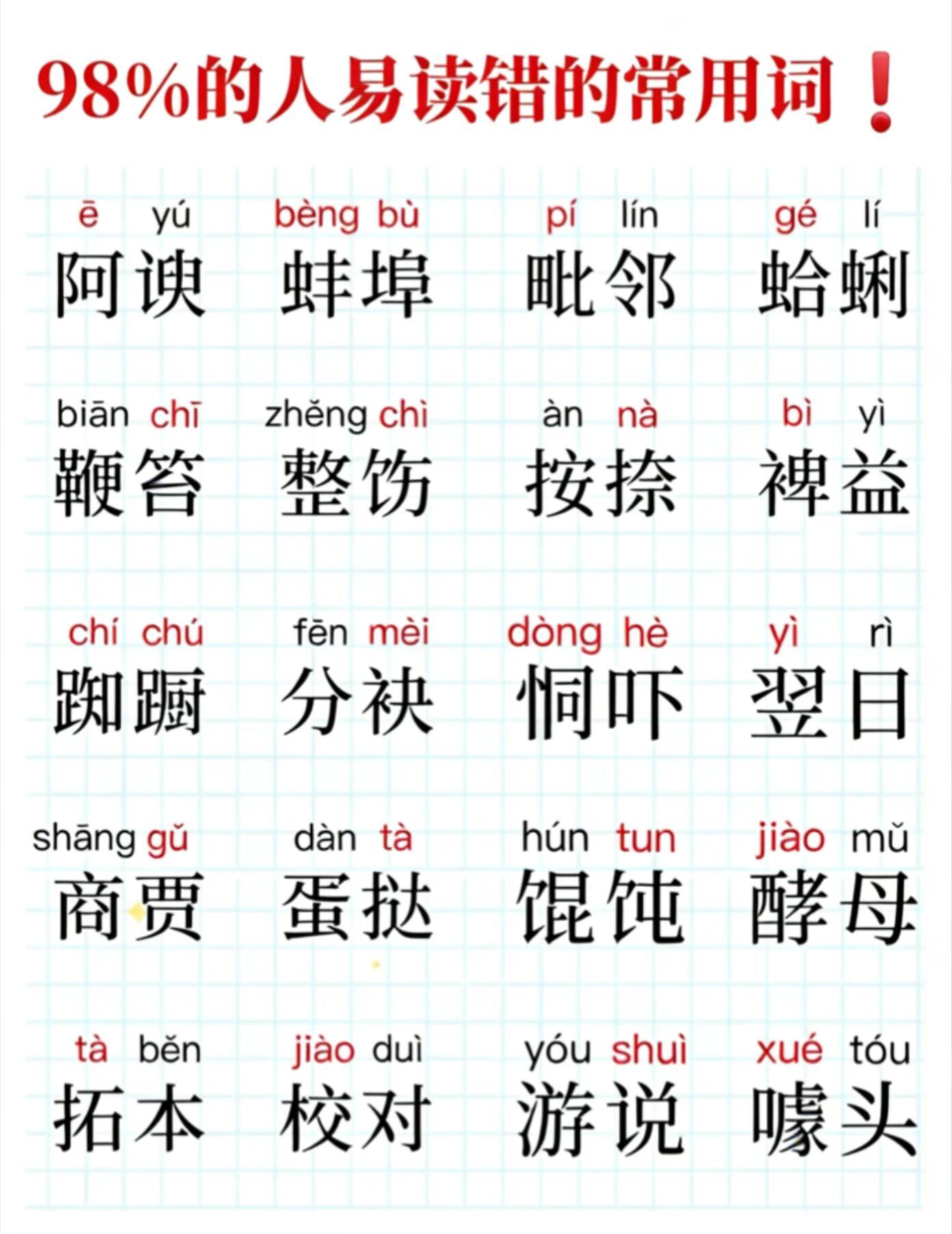 98%的人都读错的常用词