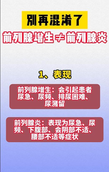 别再混淆了，前列腺增生≠前列腺炎！
