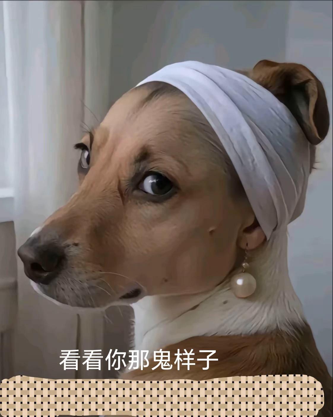 狗戴人饰，鬼魅相仿。