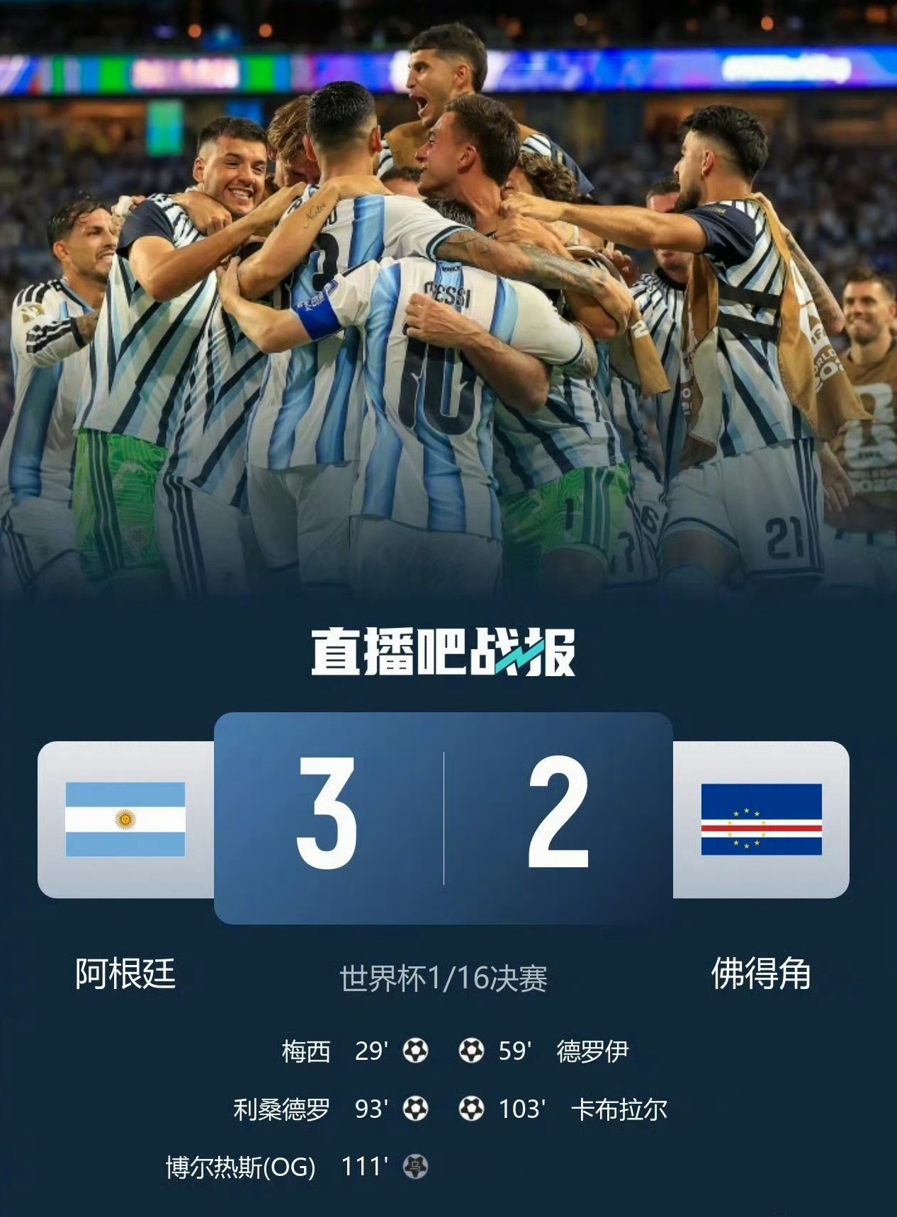 阿根廷vs佛得角🇦🇷终于赢了！3:2从来没这么盼着终场哨响，如听仙音佛得