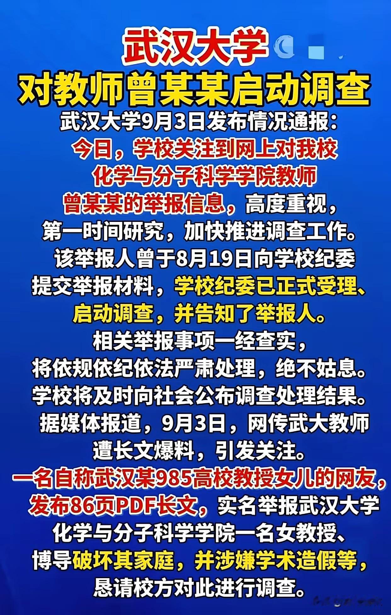 武大的态度再次遭到网友的质疑付磊女儿8月19日给学校提交的举报材料学校的回应