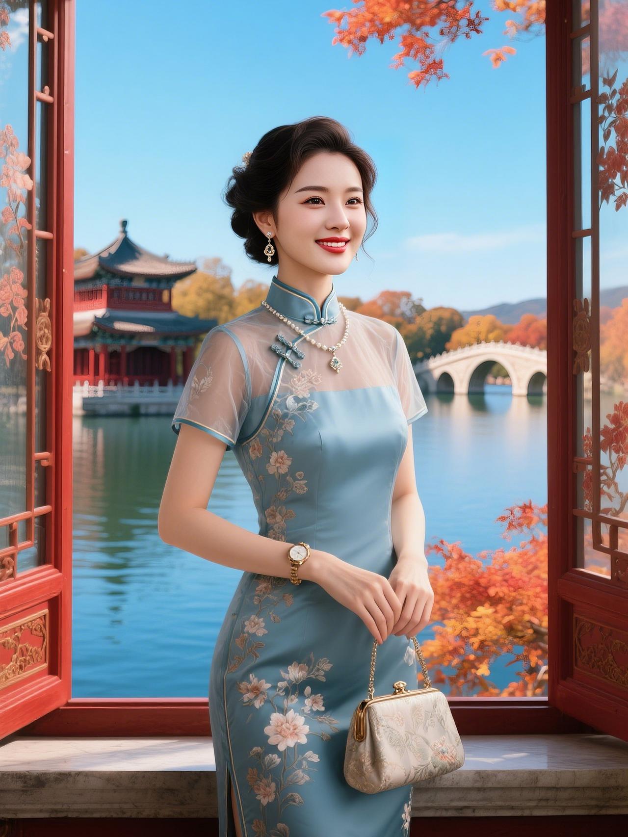 《旗袍：东方美学的半遮面》一匹丝绸裹着千年的月光盘扣咬着领口的暗香斜襟