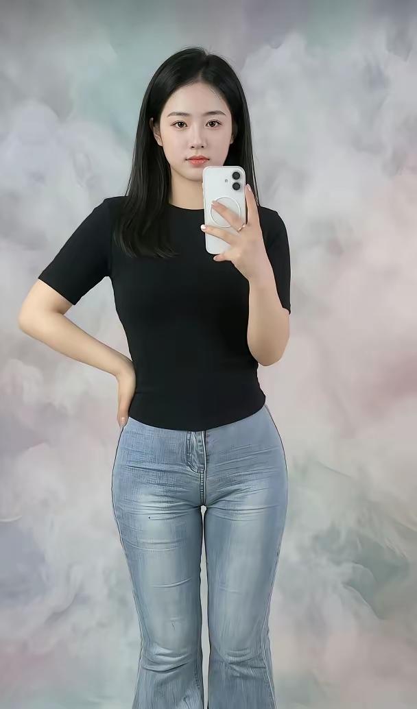 这姑娘自拍姿势真有范儿！
