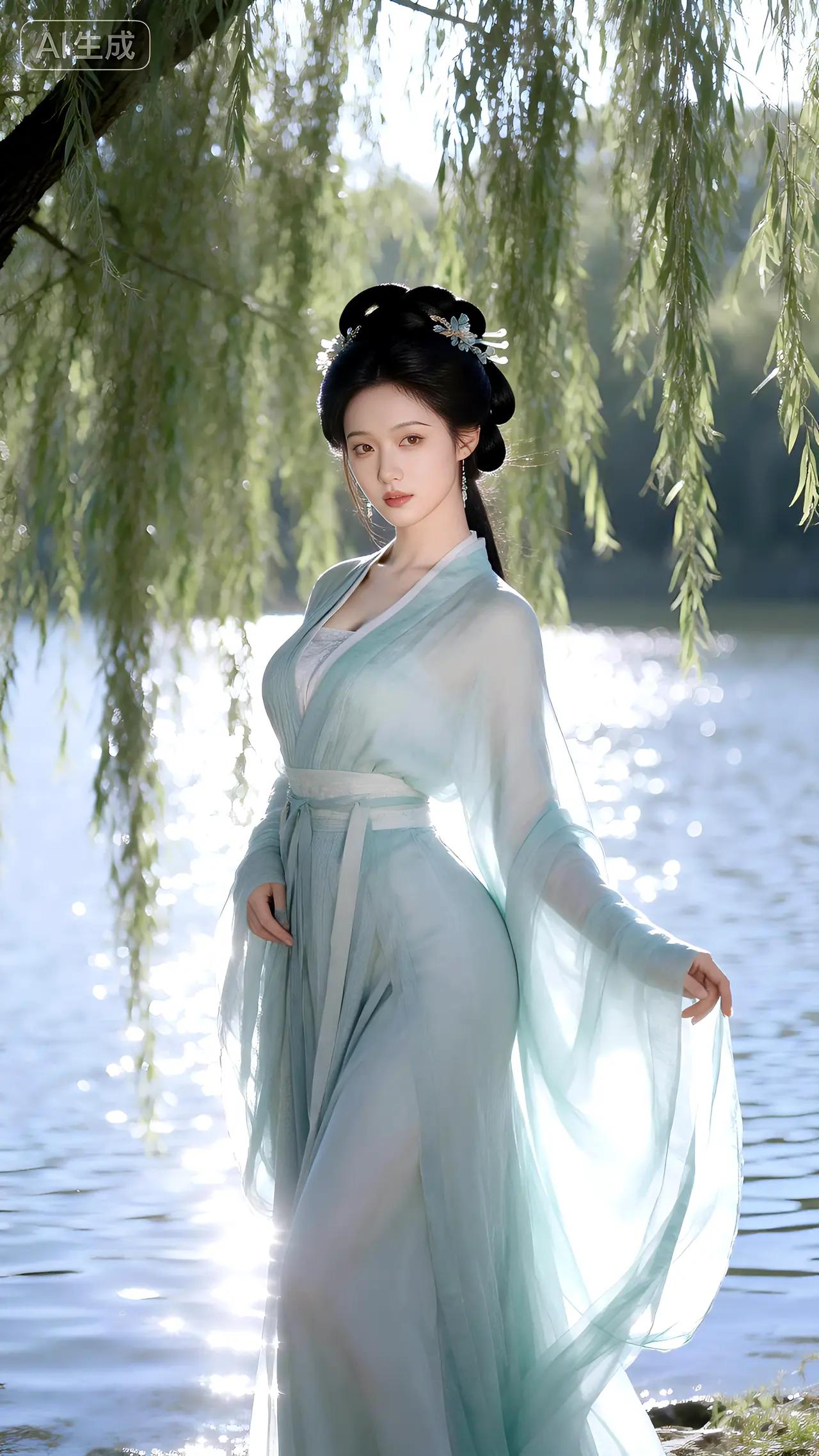 上联“绿野为邻山作伴”意境开阔满是野趣，下联“溪水环绕云相陪”与之呼应，画面清新