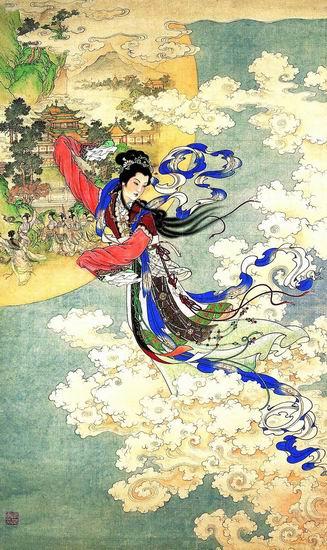 年画分享经典年画《嫦娥奔月》
