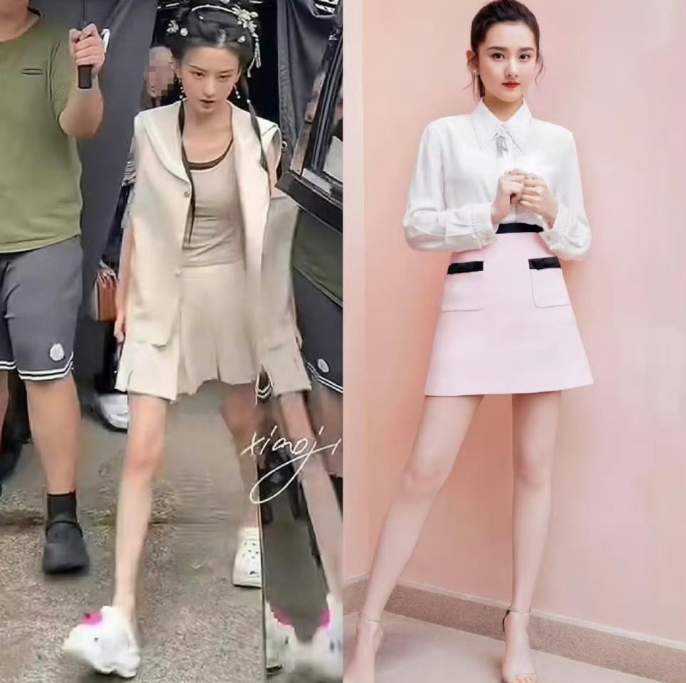 宋祖儿这位女神，你就不能细看，因为一细看你就会发现她镜头前虽然这双细腿，细到走