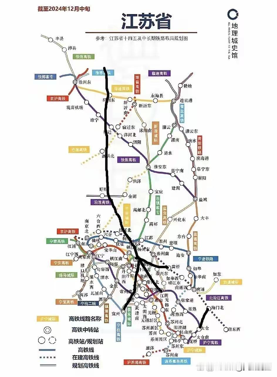 江苏苏北高铁困境，需要通过枣宿扬澄（江阴），经过五峰山大桥三四铁路线，改善江北过