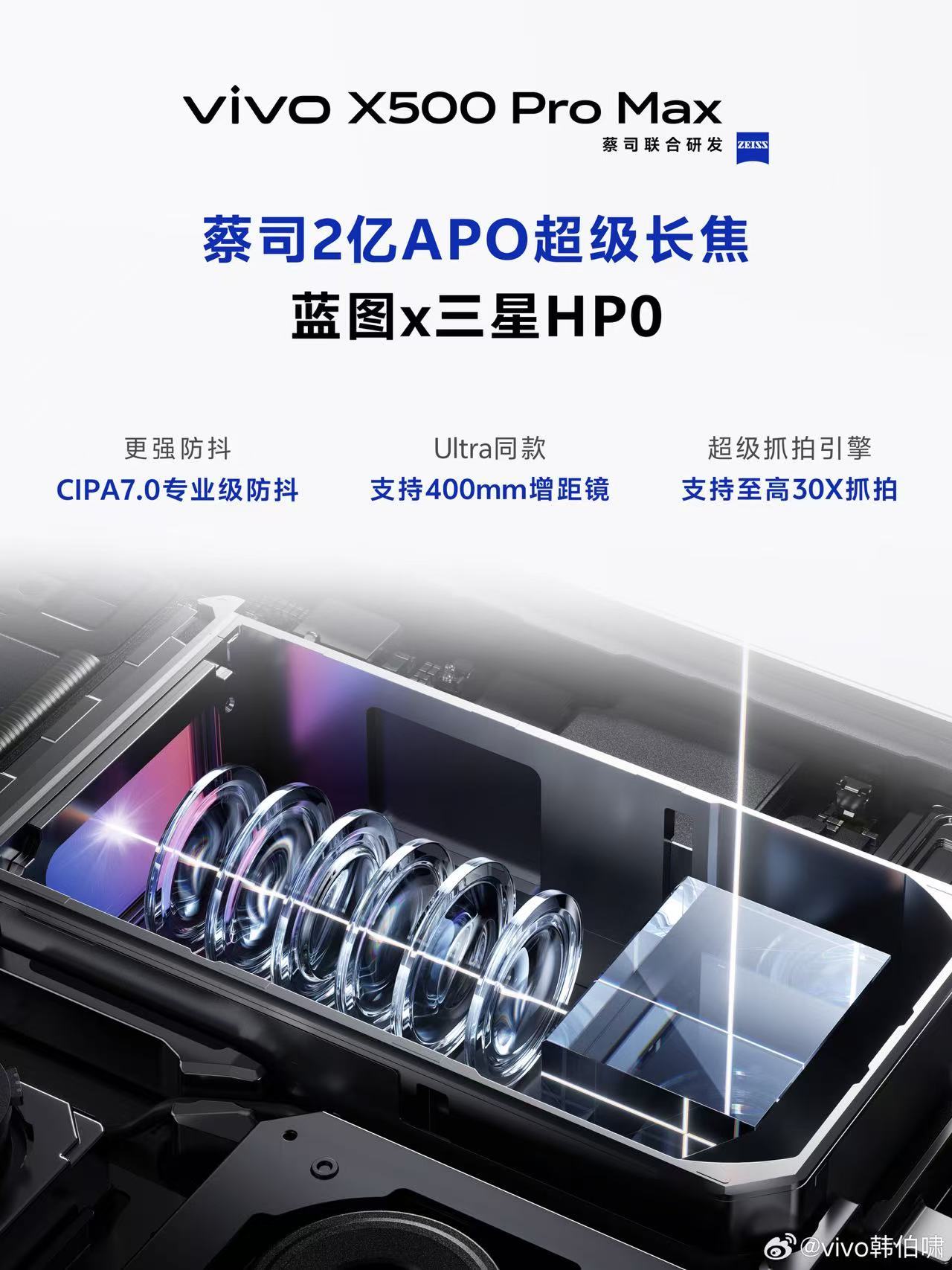 vivoX500Pro系列这次在拍照层面也是迎来重磅升级。新机直接给到两颗拉