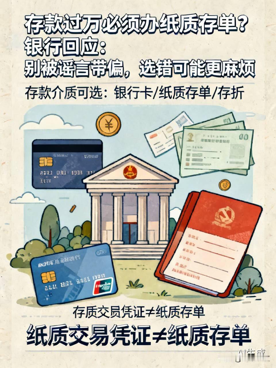存款过万必须办纸质存单？银行回应：别被谣言带偏，选错可能更麻烦“存款过万