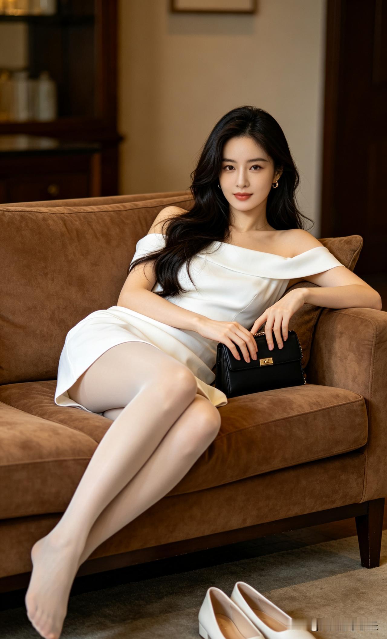 ai宝妈躺在沙发上，休息一会，去接孩子。ai宝妈宝妈aiai居家美女ai抱