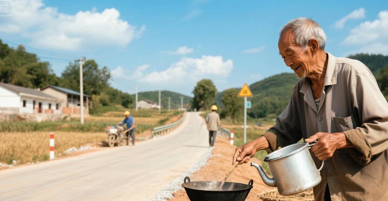 全村集资300万修路，只有五保户大爷没出钱，他默默给工人烧了60天开水，路通后，