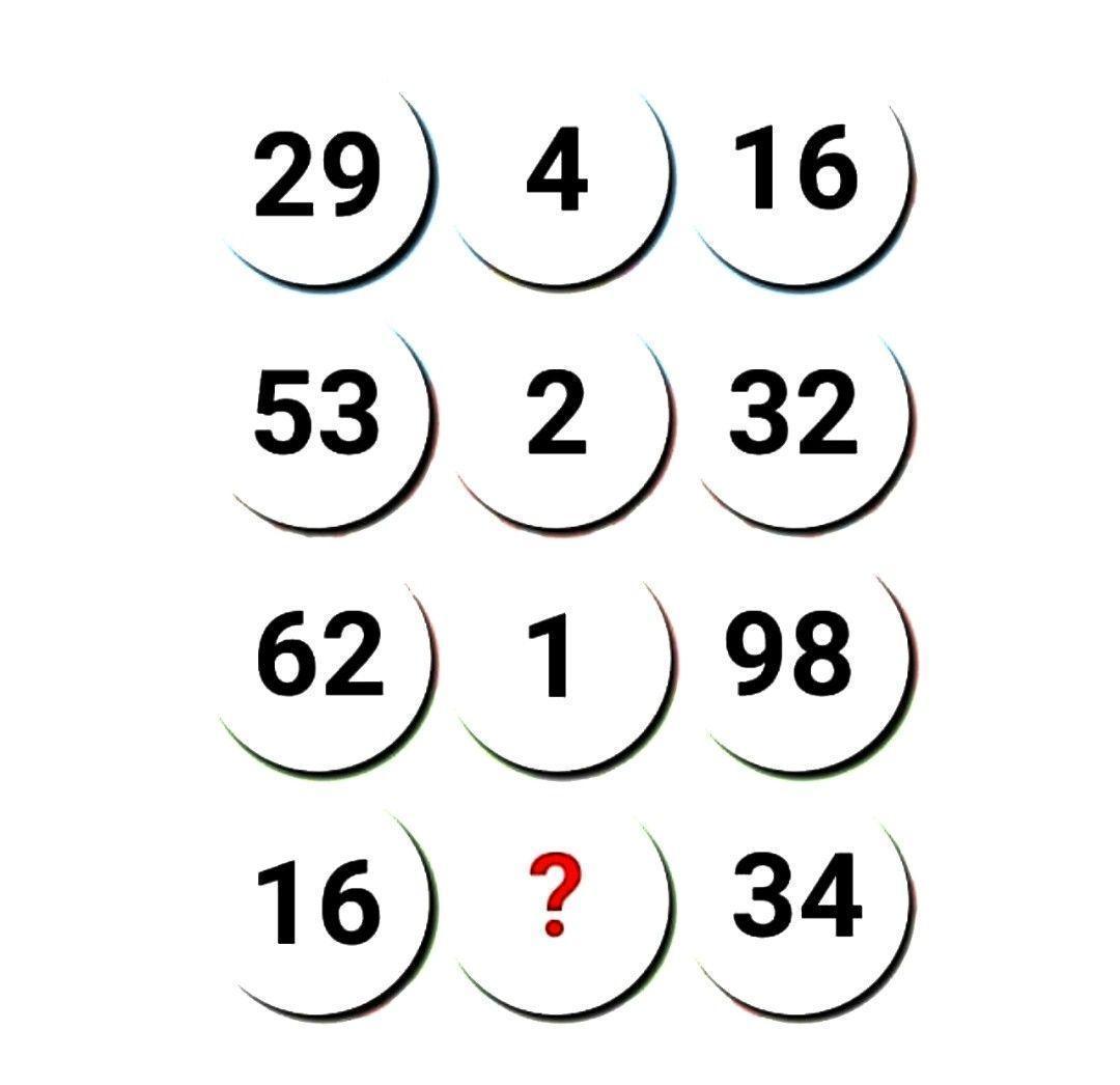新的数字谜题来啦！这一堆带圈数字藏着神秘规律，每行三个数：29、4、16是一组