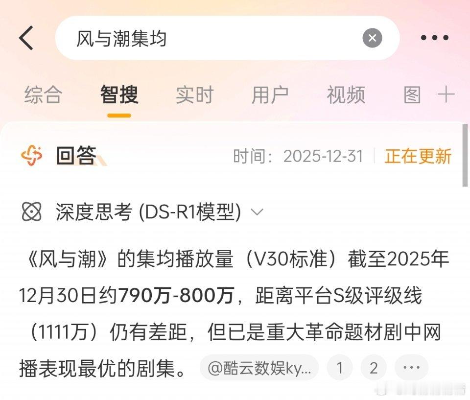 任嘉伦又多了一部代表作云合集均不到800的代表作，家人只吹收视率CCTV1的收视