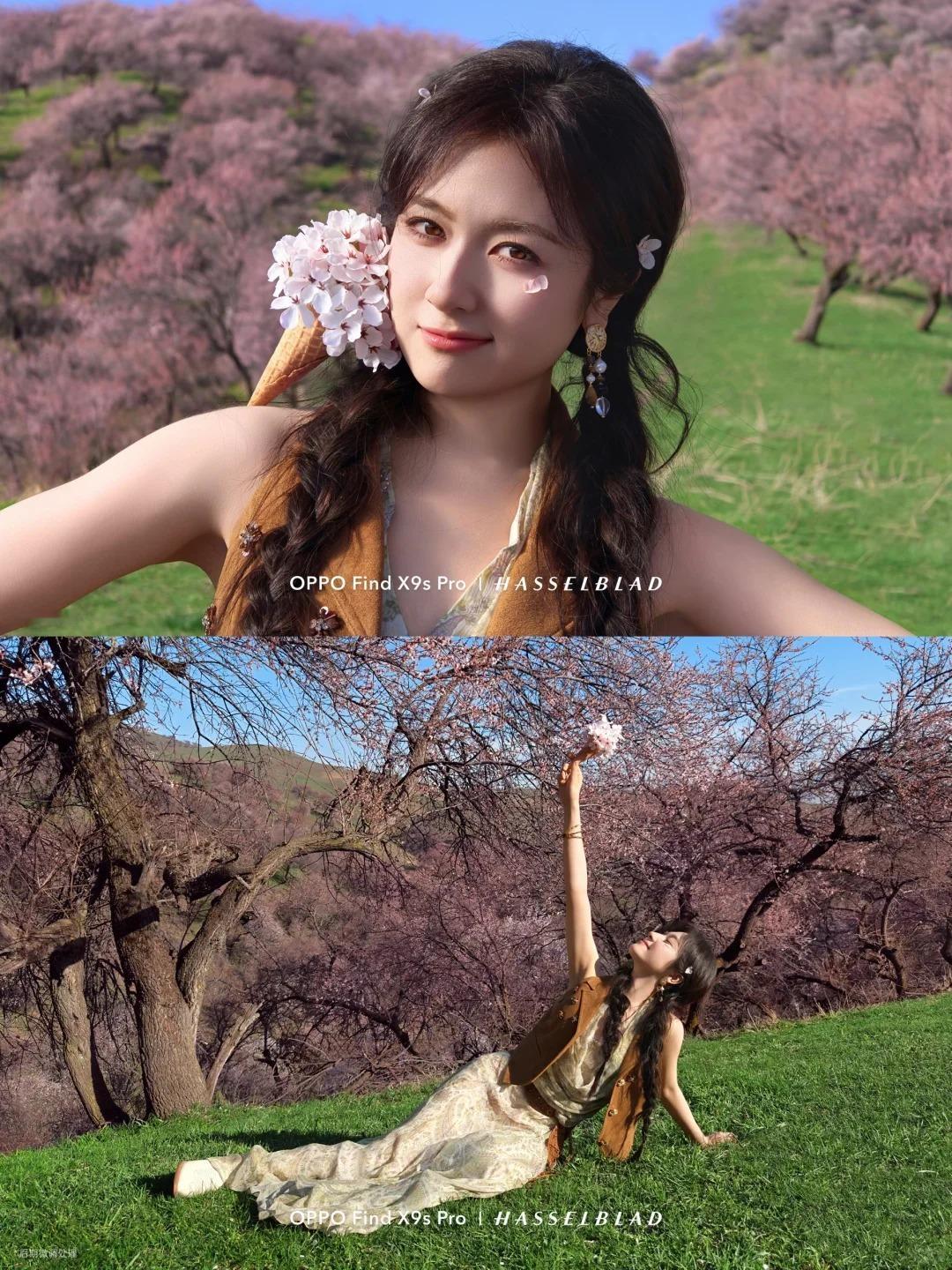 把杏花妆点在脸上的李兰迪，和春天一样美