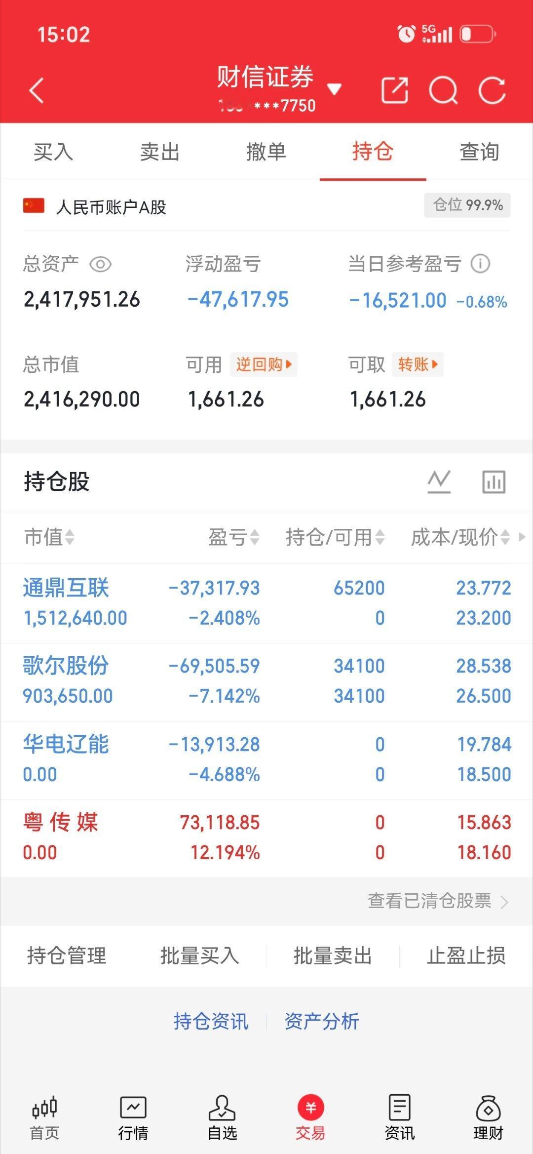 收工啦！等反攻，等花开，坚守，加油！粤传媒002181华电辽能600396