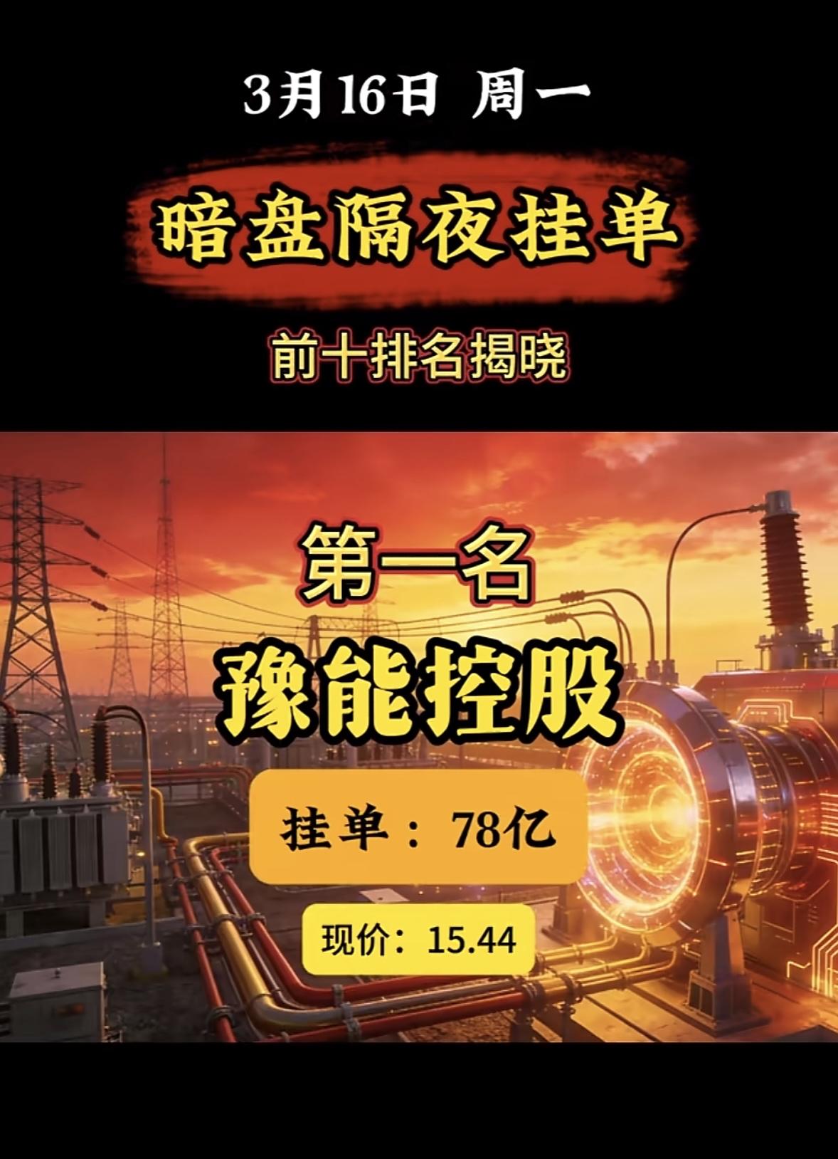3月16日暗盘隔夜挂单前10名个股揭晓。暗盘隔夜挂单榜又有新情况！3月16日