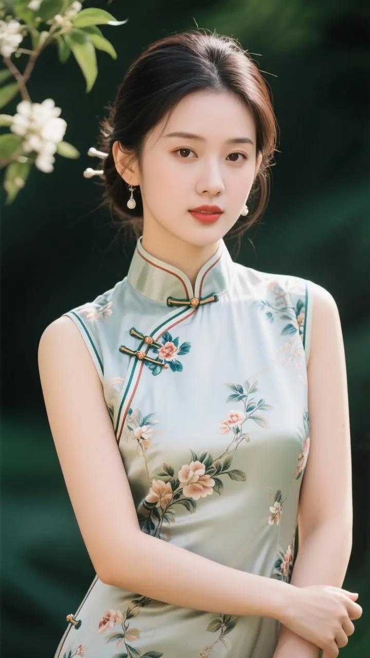 优雅的旗袍，绽放的花朵，古典与现代的完美结合。