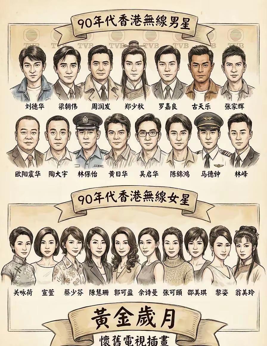 90年代香港无线电视台男女演员：你最喜欢哪一位？