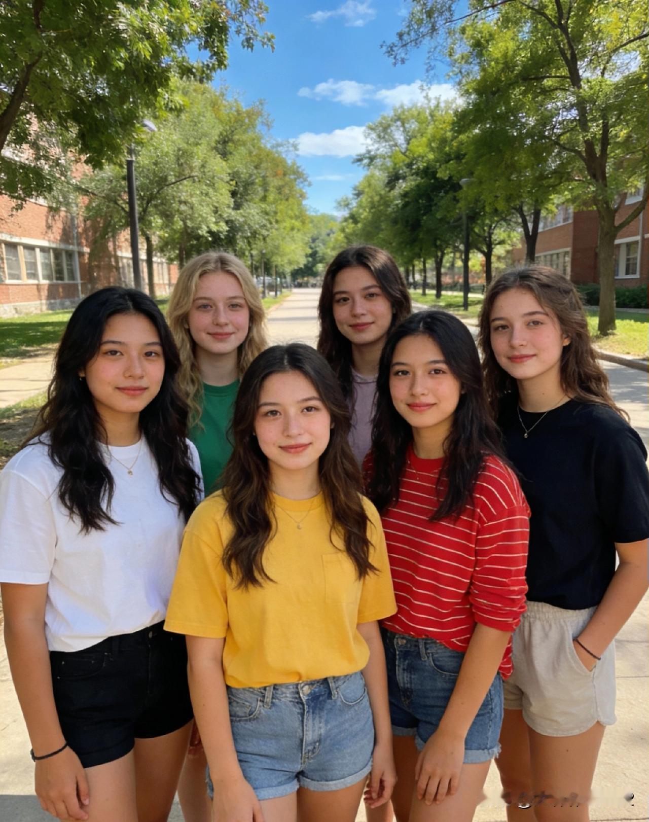 去相亲，女方家有六个姐妹，大大小小站在一排，跟复制粘贴似的！我悄悄问媒人：“哪个