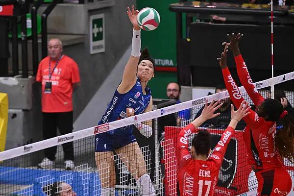 朱婷在2025/26赛季意大利女排联赛1/4决赛首回合中表现出色，狂砍20分，创