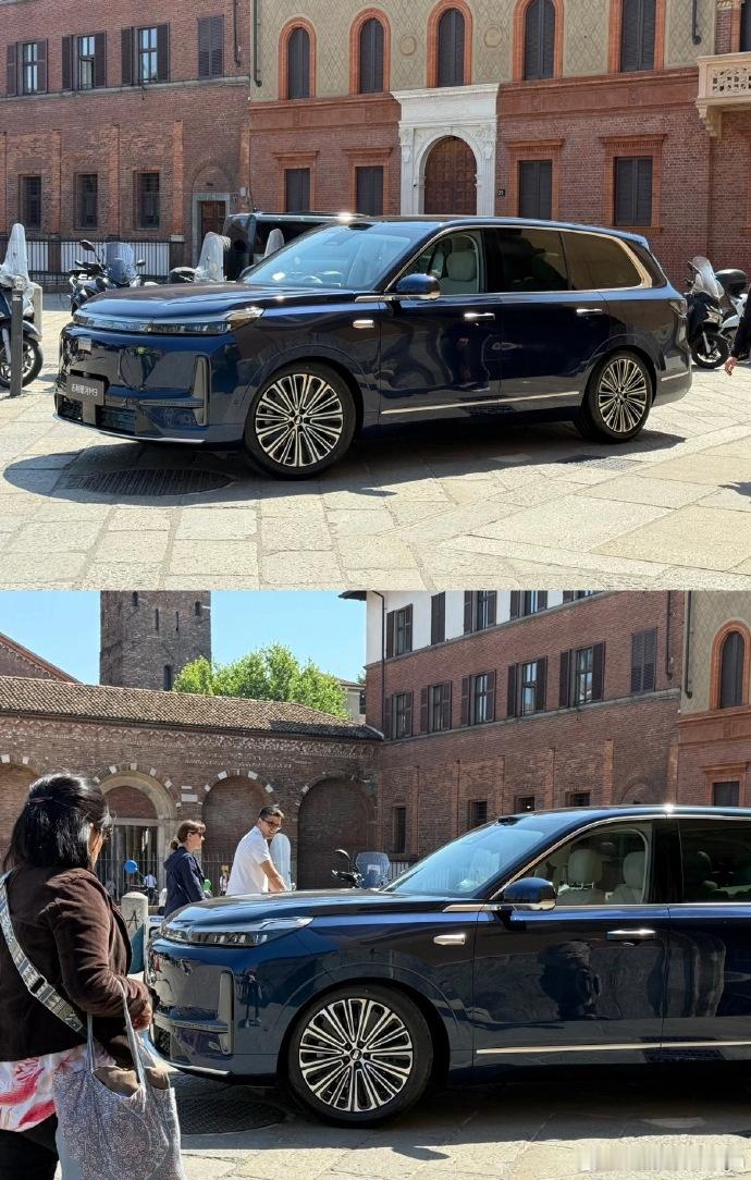吉利银河M9实车在米兰街头被拍到了。明晚就要开启全球首秀了，说马上