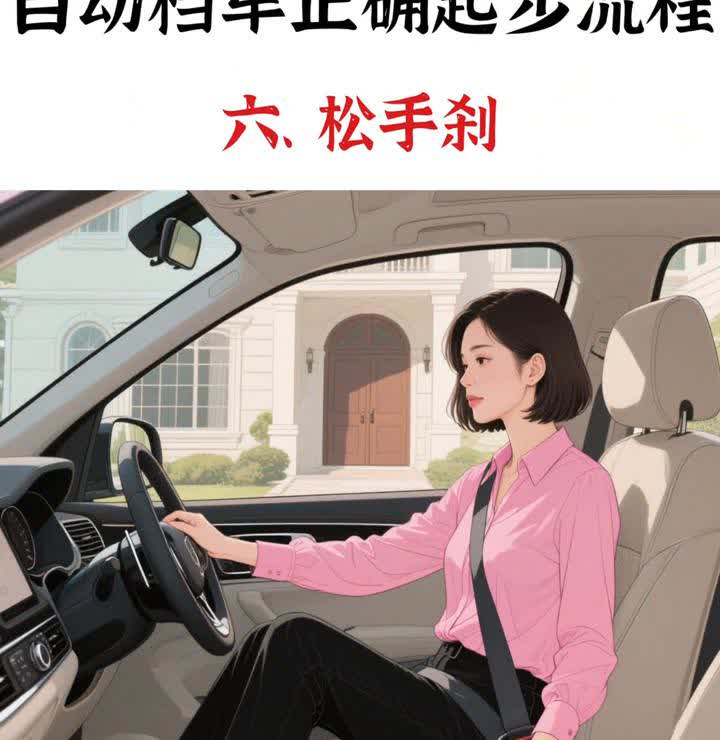 自动档车正确起步流程。·一、先通电源。·二、踩刹车(等5秒)。·三、