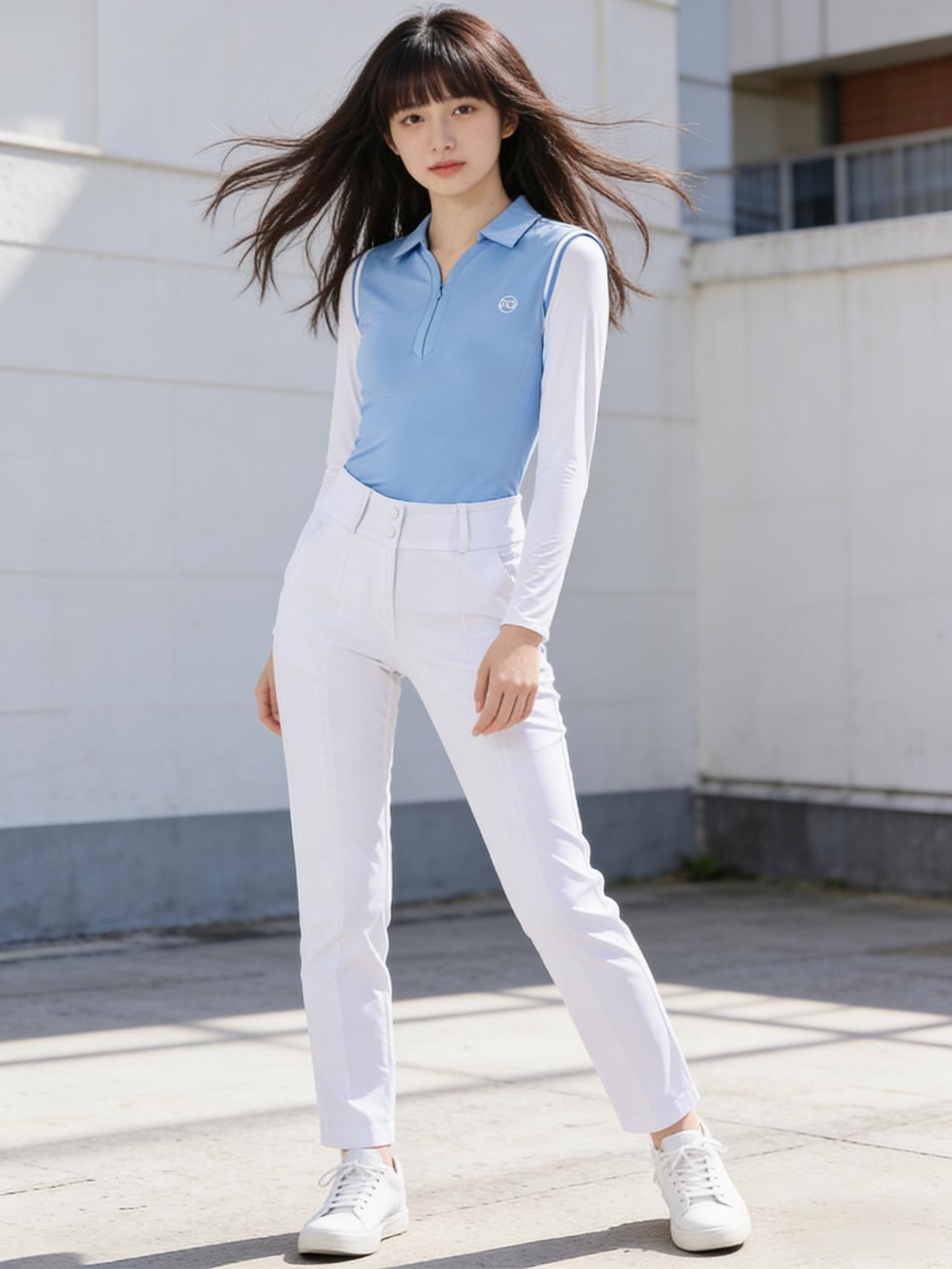 夏日清新穿搭指南：蓝白撞色运动风女生如何穿搭白衬衫才时尚春款清新甜美穿搭推荐