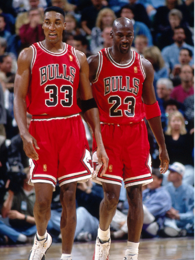 NBA胜率在70%以上的三对双星组合。没有对比，就没有伤害！第一对：乔丹、皮