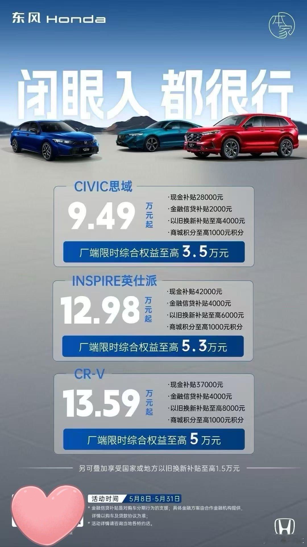 思域和CR-V这价格也算是一降到底了汽车销量​​​