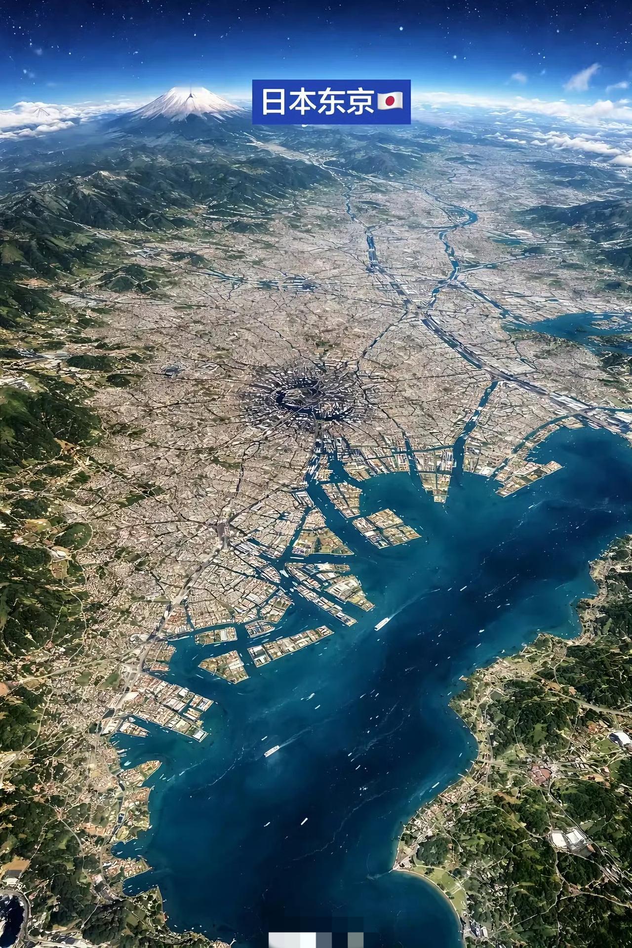 日本东京太空航拍图