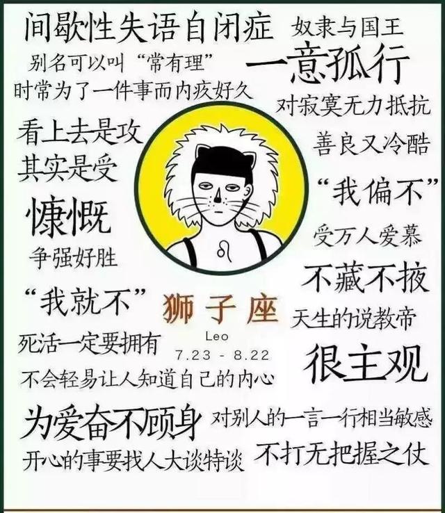 最全的十二星座宝宝卡,狮子座间歇性失语自闭症双子座的性格图片