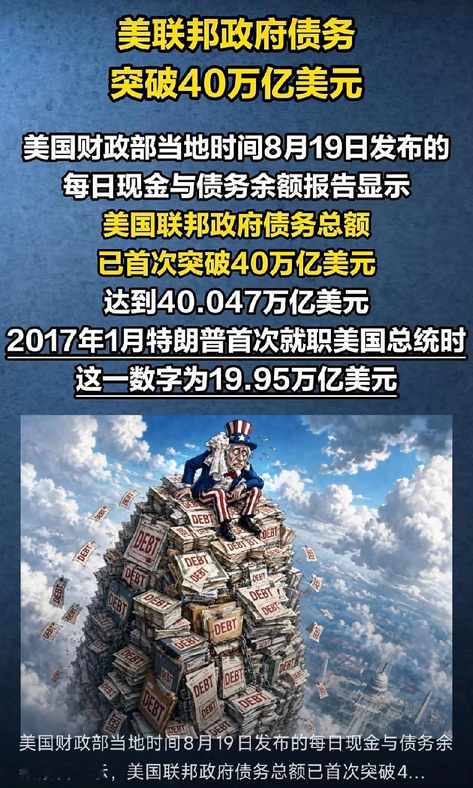 都说40万亿美债是颗雷：可是买美债的日、英、中前三大国都不慌，卖美债的美国