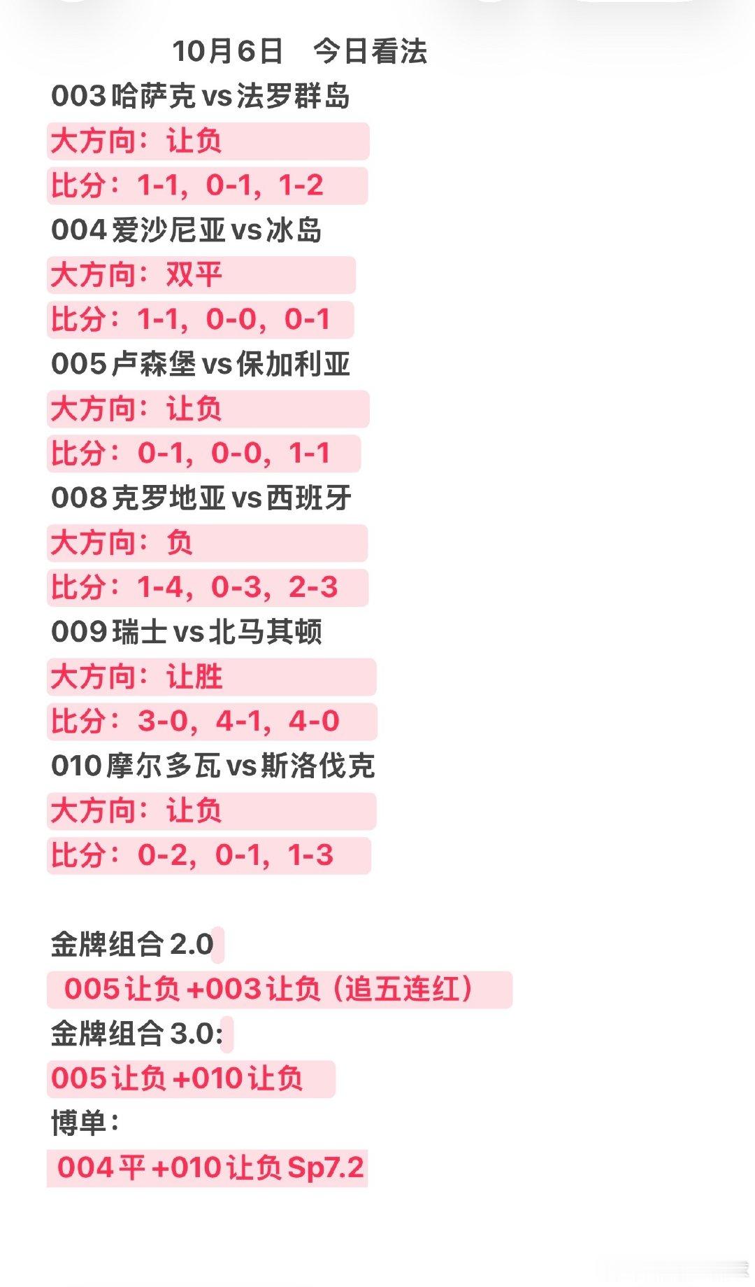 10月6日，精选几场比赛推荐。#每日足球推荐##体育vplus开课了##好运##五大联赛这里有料##
